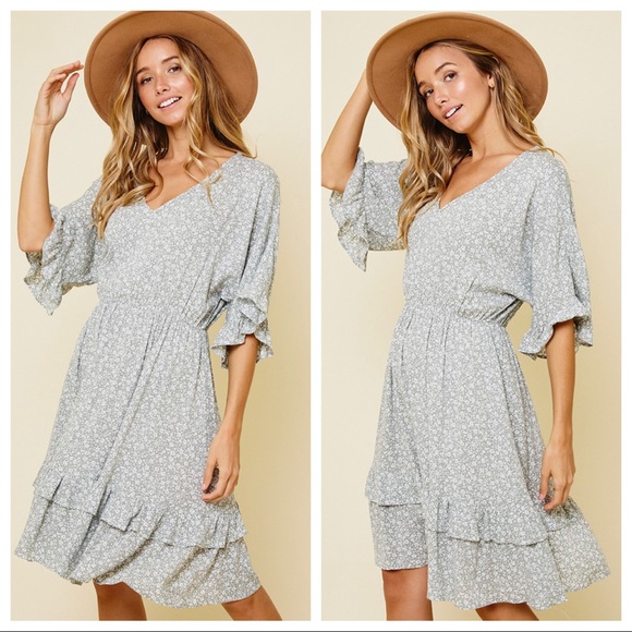 #28 Fabulous Lindsey Quater Sleeve Floral dress - Picture 2 of 5